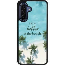 Coque Samsung Galaxy A17 - Silicone rigide noir Summer 2025 Life is better at the beach