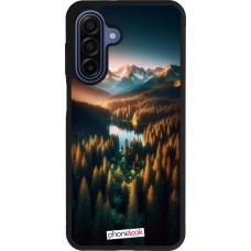 Samsung Galaxy A17 Case Hülle - Silikon schwarz Sonnenuntergang Waldsee