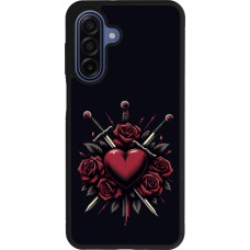 Coque Samsung Galaxy A17 - Silicone rigide noir Valentine 2024 gothic love