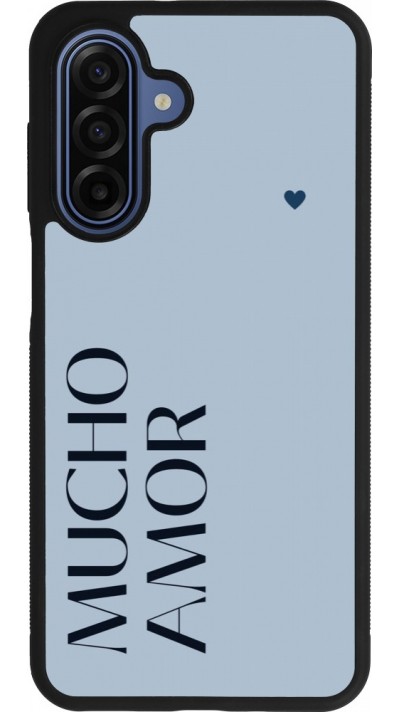 Coque Samsung Galaxy A17 - Silicone rigide noir Valentine 2024 mucho amor azul