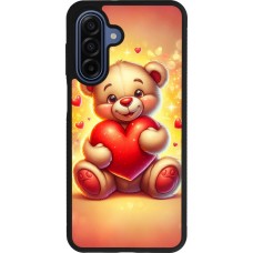 Coque Samsung Galaxy A17 - Silicone rigide noir Valentine 2024 Teddy love