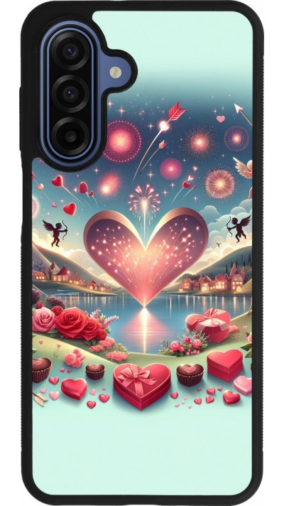 Coque Samsung Galaxy A17 - Silicone rigide noir Valentine 2025 Chic