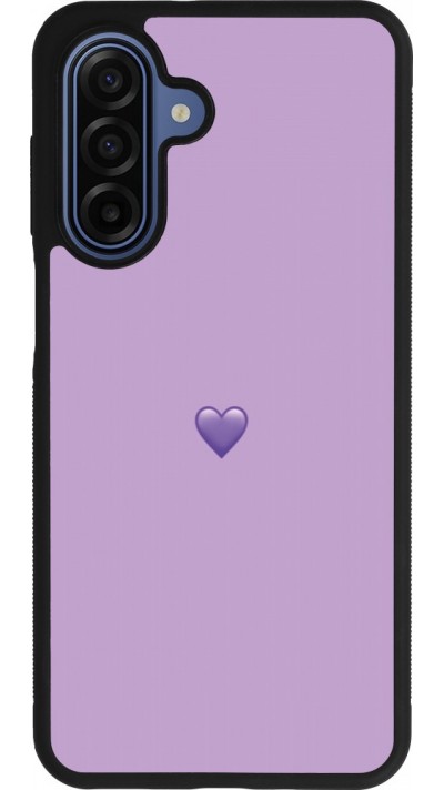 Coque Samsung Galaxy A17 - Silicone rigide noir Valentine 2023 purpule single heart