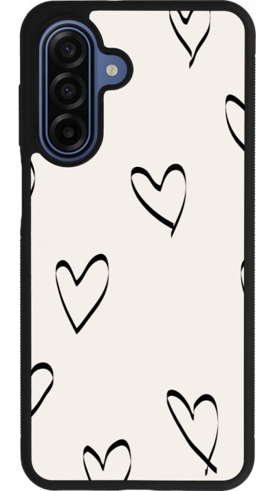 Coque Samsung Galaxy A17 - Silicone rigide noir Valentine 2023 minimalist hearts