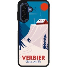 Coque Samsung Galaxy A17 - Silicone rigide noir Verbier Cabane Mont-Fort