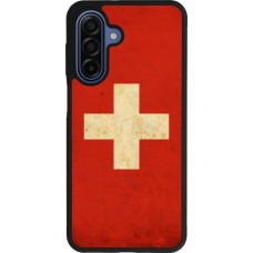 Coque Samsung Galaxy A17 - Silicone rigide noir Vintage Flag SWISS