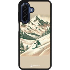 Coque Samsung Galaxy A17 - Silicone rigide noir Vintage Ski Mountain