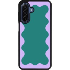 Coque Samsung Galaxy A17 - Silicone rigide noir Wavy Rectangle Green Purple