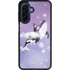 Coque Samsung Galaxy A17 - Silicone rigide noir Whale in sparking stars