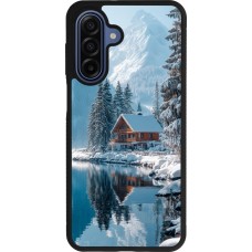 Coque Samsung Galaxy A17 - Silicone rigide noir Winter 25 Winter house forest day