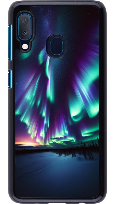 Coque Samsung Galaxy A20e - Aurore Boréale Étincelante