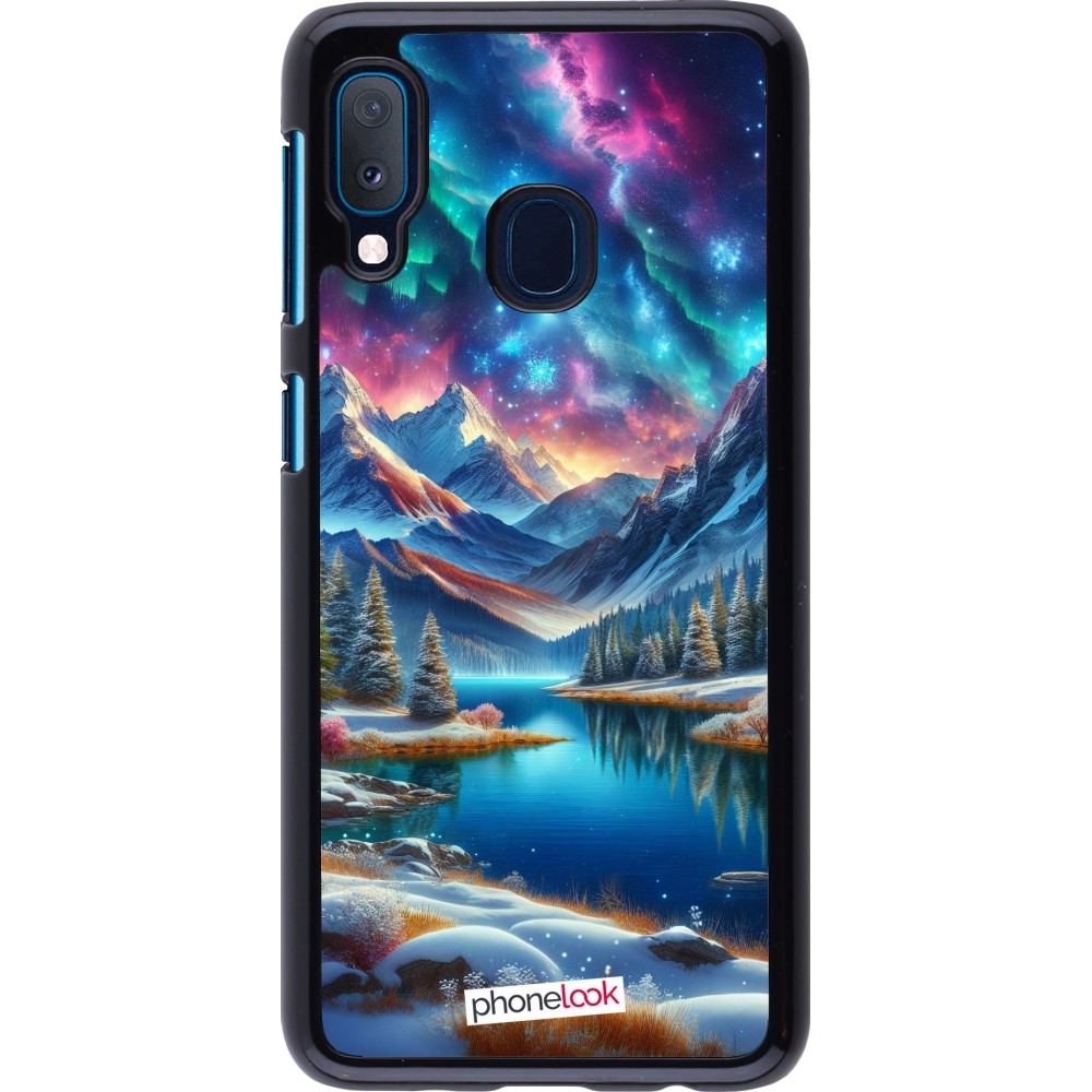 Samsung Galaxy A20e Case Hülle - Fantasiebergsee Himmel Sterne
