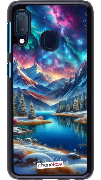 Samsung Galaxy A20e Case Hülle - Fantasiebergsee Himmel Sterne