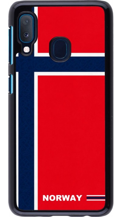 Samsung Galaxy A20e Case Hülle - Norwegen 2026 personalisierbares Fussballtrikot