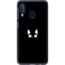 Coque Samsung Galaxy A20e - Funny cat on black