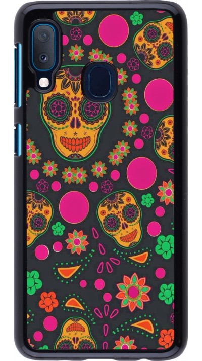 Samsung Galaxy A20e Case Hülle - Halloween 22 colorful mexican skulls
