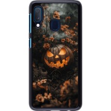 Samsung Galaxy A20e Case Hülle - Halloween 2025 Pumpkin with flowers