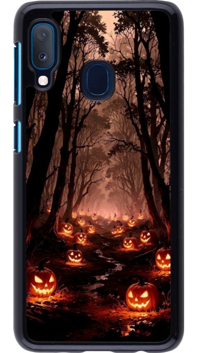 Samsung Galaxy A20e Case Hülle - Halloween 2025 Road of Terrifying Pumpkins