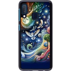 Samsung Galaxy A20e Case Hülle - Fliegender Blumen-Eule