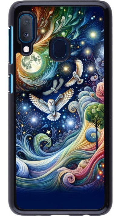 Coque Samsung Galaxy A20e - hibou volant floral