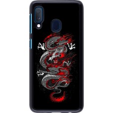 Samsung Galaxy A20e Case Hülle - Japanese style Dragon Tattoo Red Black