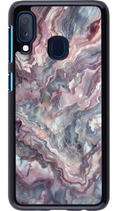 Samsung Galaxy A20e Case Hülle - Violetter silberner Marmor