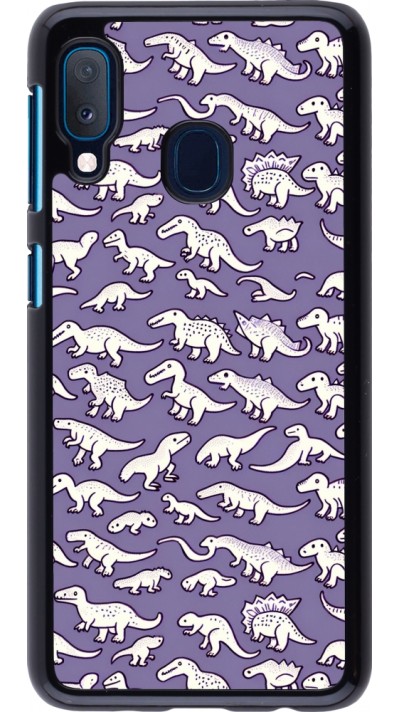 Coque Samsung Galaxy A20e - Mini dino pattern violet