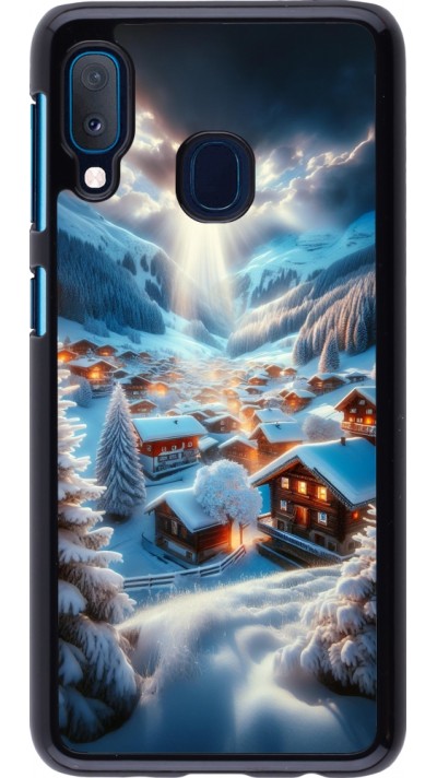 Samsung Galaxy A20e Case Hülle - Berg Schnee Licht