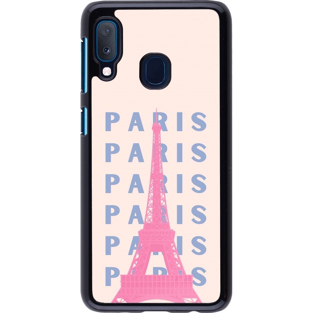 Samsung Galaxy A20e Case Hülle - Paris Pink Print