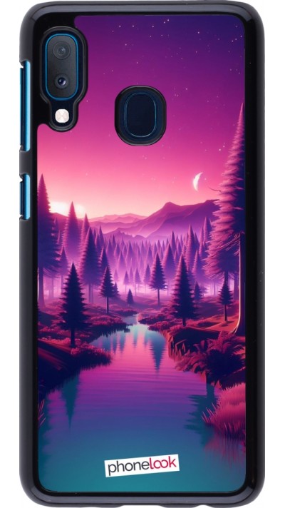 Samsung Galaxy A20e Case Hülle - Lila-rosa Landschaft