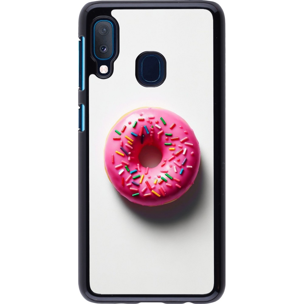 Coque Samsung Galaxy A20e - Weißer Hintergrund, pinker Donut