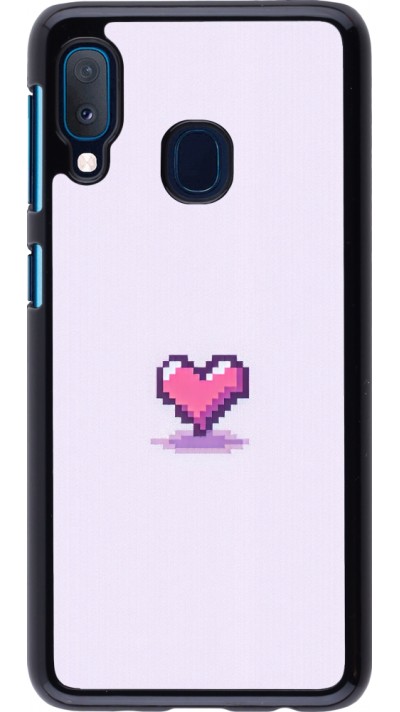 Coque Samsung Galaxy A20e - Pixel Coeur Violet Clair