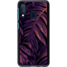 Samsung Galaxy A20e Case Hülle - Purple Light Leaves