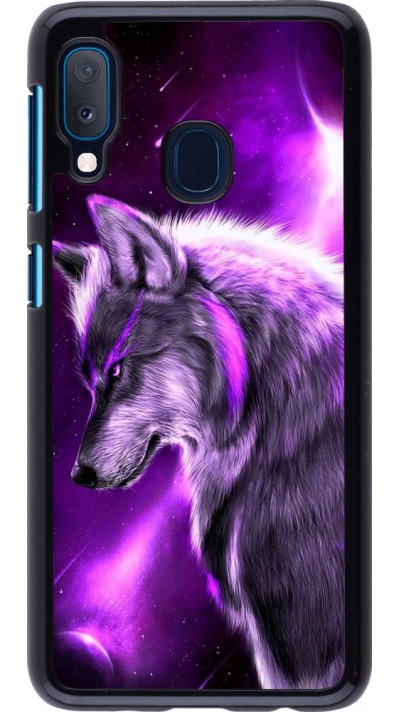 Coque Samsung Galaxy A20e - Purple Sky Wolf