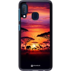 Samsung Galaxy A20e Case Hülle - Safari Sonnenuntergang Wildtiere