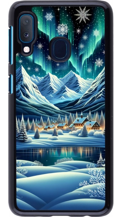 Coque Samsung Galaxy A20e - Snowy Mountain Village Lake night