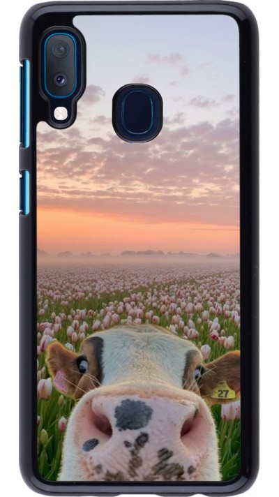 Coque Samsung Galaxy A20e - Cow with tulips Spring 2026