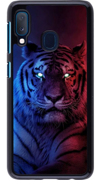 Hülle Samsung Galaxy A20e - Tiger Blue Red