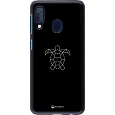 Coque Samsung Galaxy A20e - Turtles lines on black
