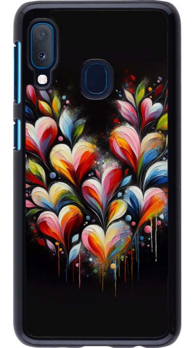 Coque Samsung Galaxy A20e - Valentine 2024 Coeur Noir Abstrait