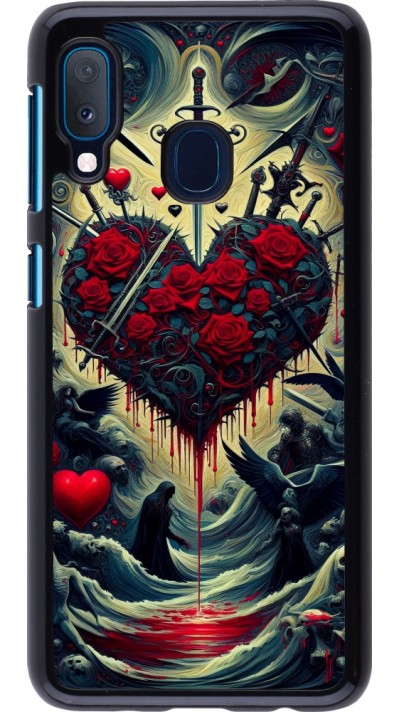 Samsung Galaxy A20e Case Hülle - Dunkle Liebe Herz Blut