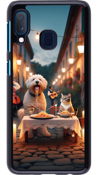 Coque Samsung Galaxy A20e - Valentine 2024 Dog & Cat Candlelight