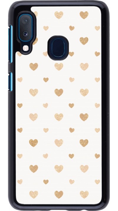 Coque Samsung Galaxy A20e - Valentine 2023 multiple gold hearts
