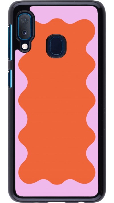 Coque Samsung Galaxy A20e - Wavy Rectangle Orange Pink
