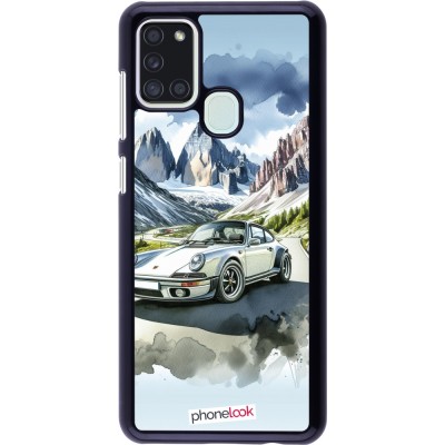 Samsung Galaxy A21s Case Hülle - Porsche 911 Berg Aquarell