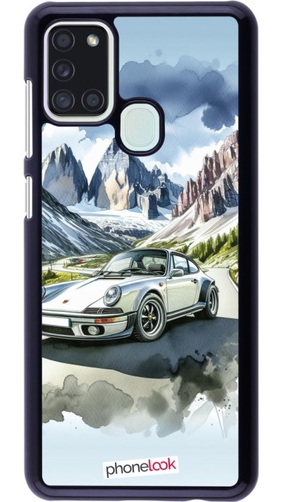 Samsung Galaxy A21s Case Hülle - Porsche 911 Berg Aquarell