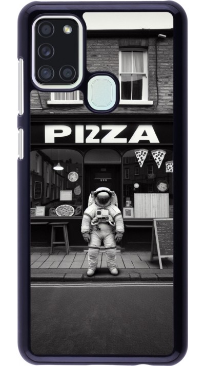Coque Samsung Galaxy A21s - Astronaute devant une Pizzeria