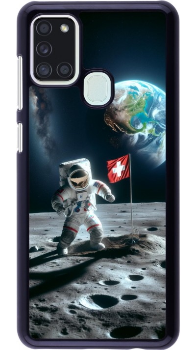 Coque Samsung Galaxy A21s - Astro Suisse sur lune