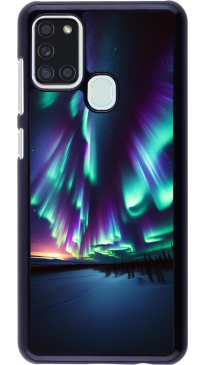 Coque Samsung Galaxy A21s - Aurore Boréale Étincelante