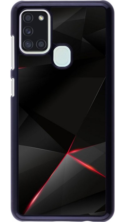 Coque Samsung Galaxy A21s - Black Red Lines